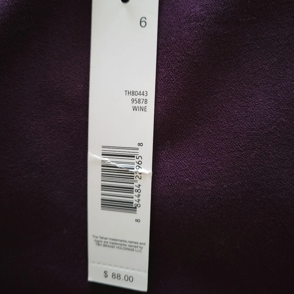 Tahari Purple/Wine Flared Trousers - Picture 5 of 5